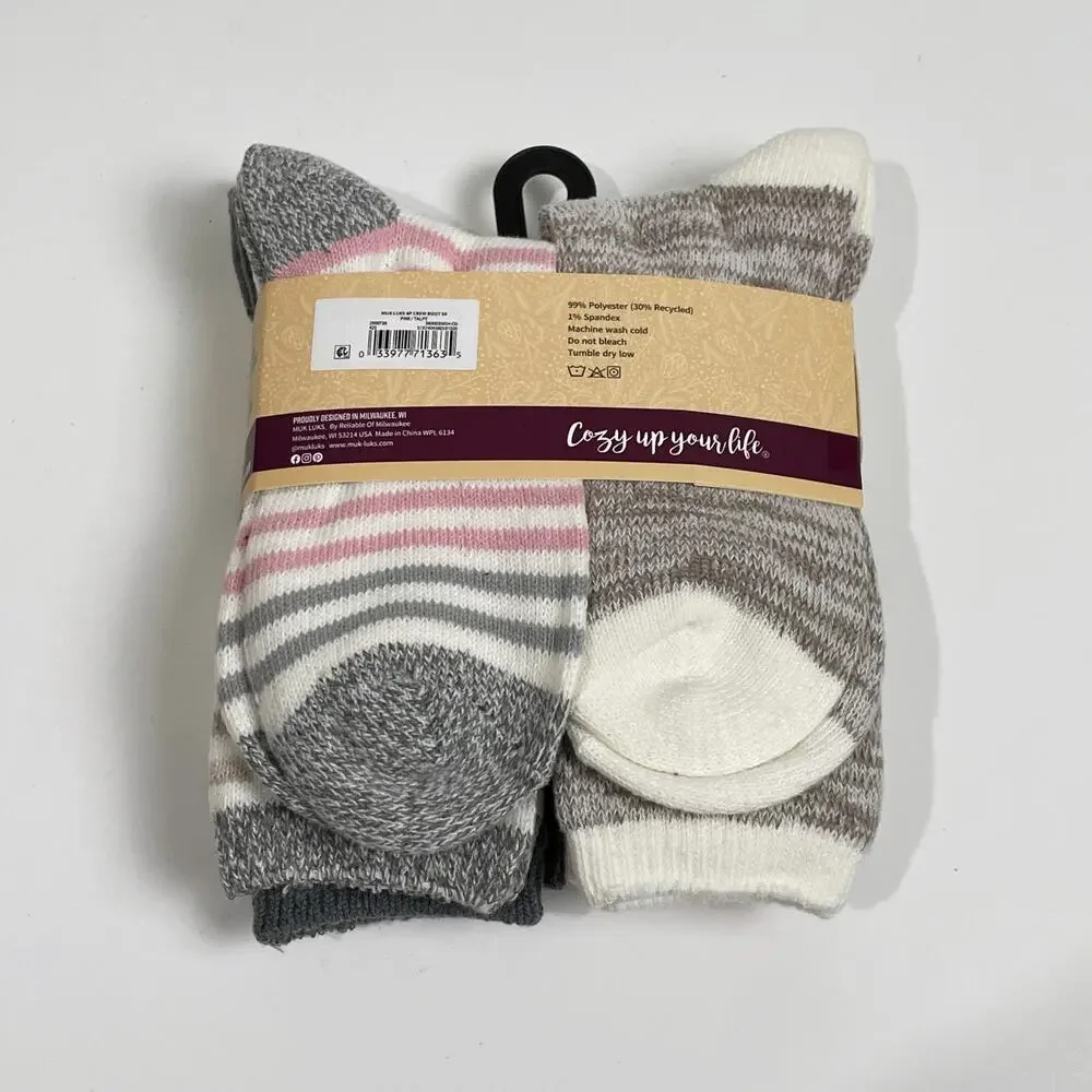 Muk Luks Women's Fluffly Dream Cozy Crew Boot Socks 6 Pack Size 6-11